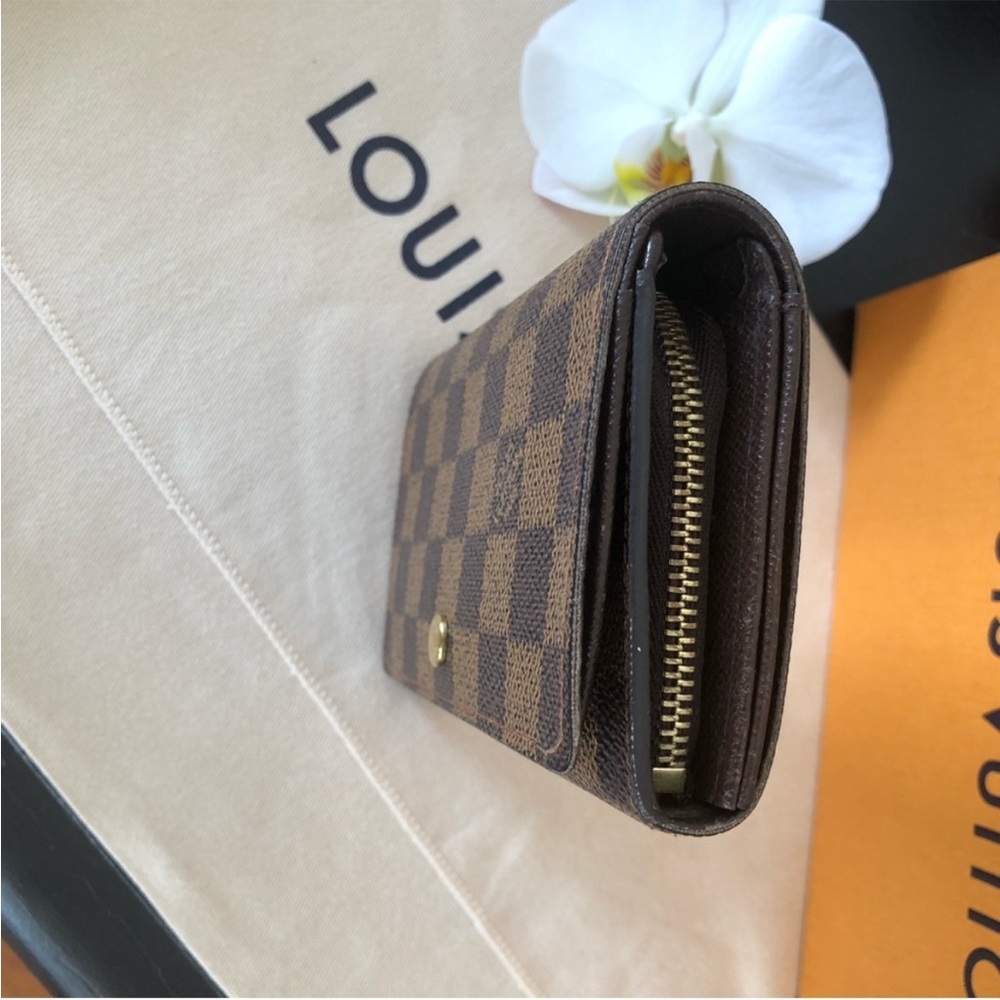 Louis Vuitton Damier Ebene Portefeuille Tresor N61736 Wallet, PRISTINE VTG 2003 - Picture 9 of 15